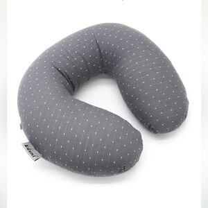 Buckwheat Hull Neck & Shoulder Pillow w/Cover U-Shaped 12x12” Gray